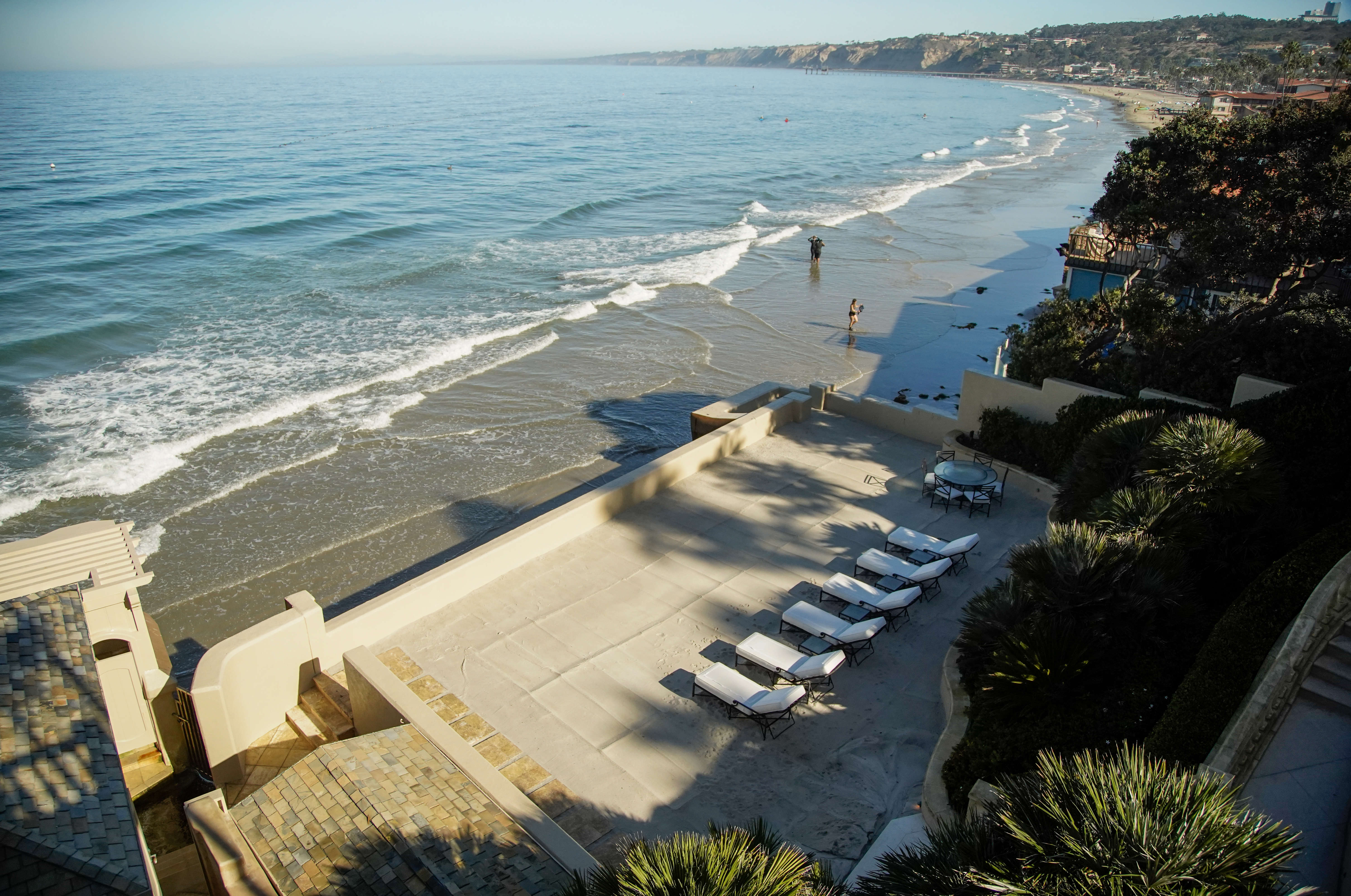 View of the private beach of the Sand Castle mansion....
