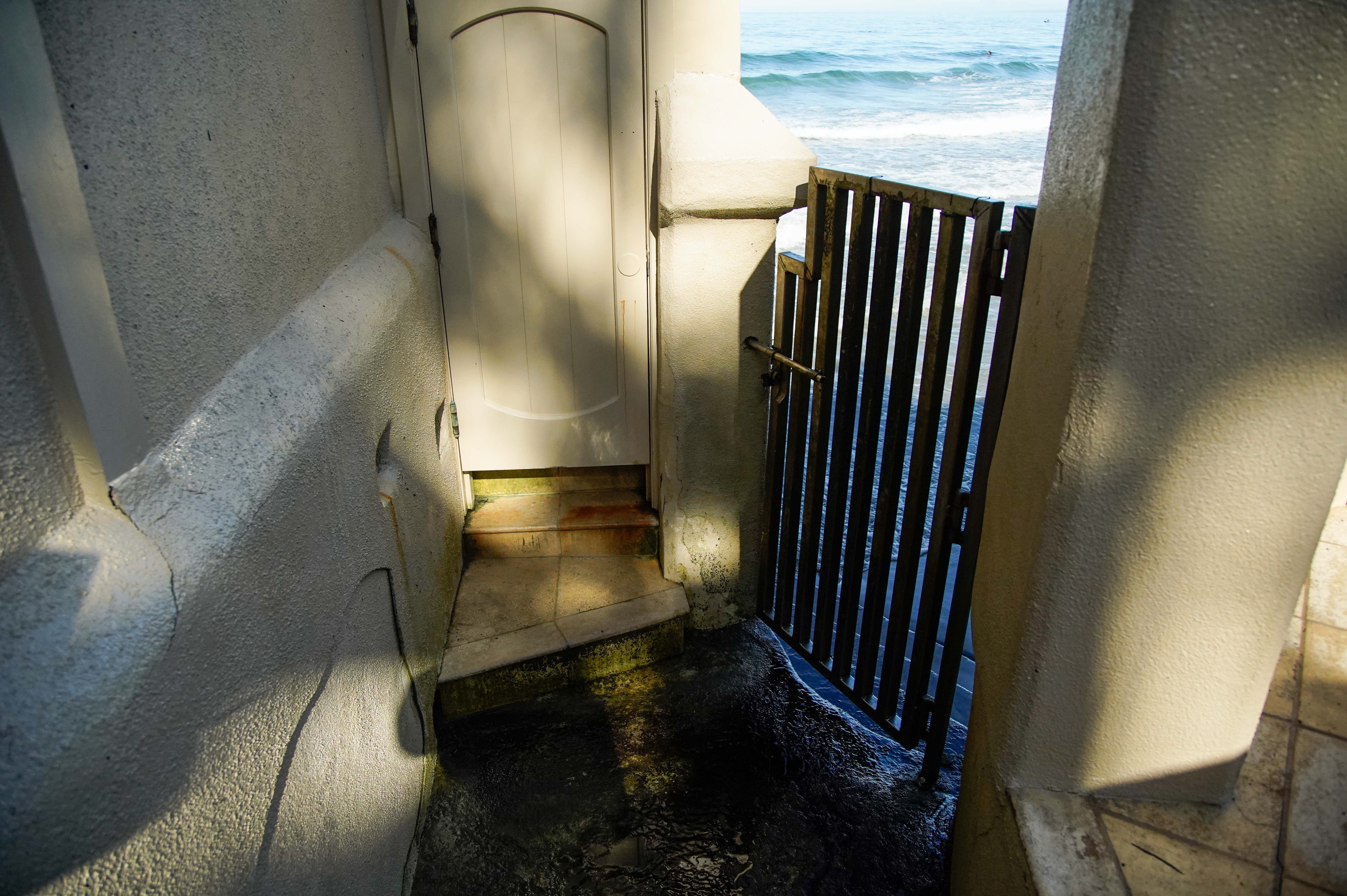 Private entrance to the beach at the Sand Castle mansion...