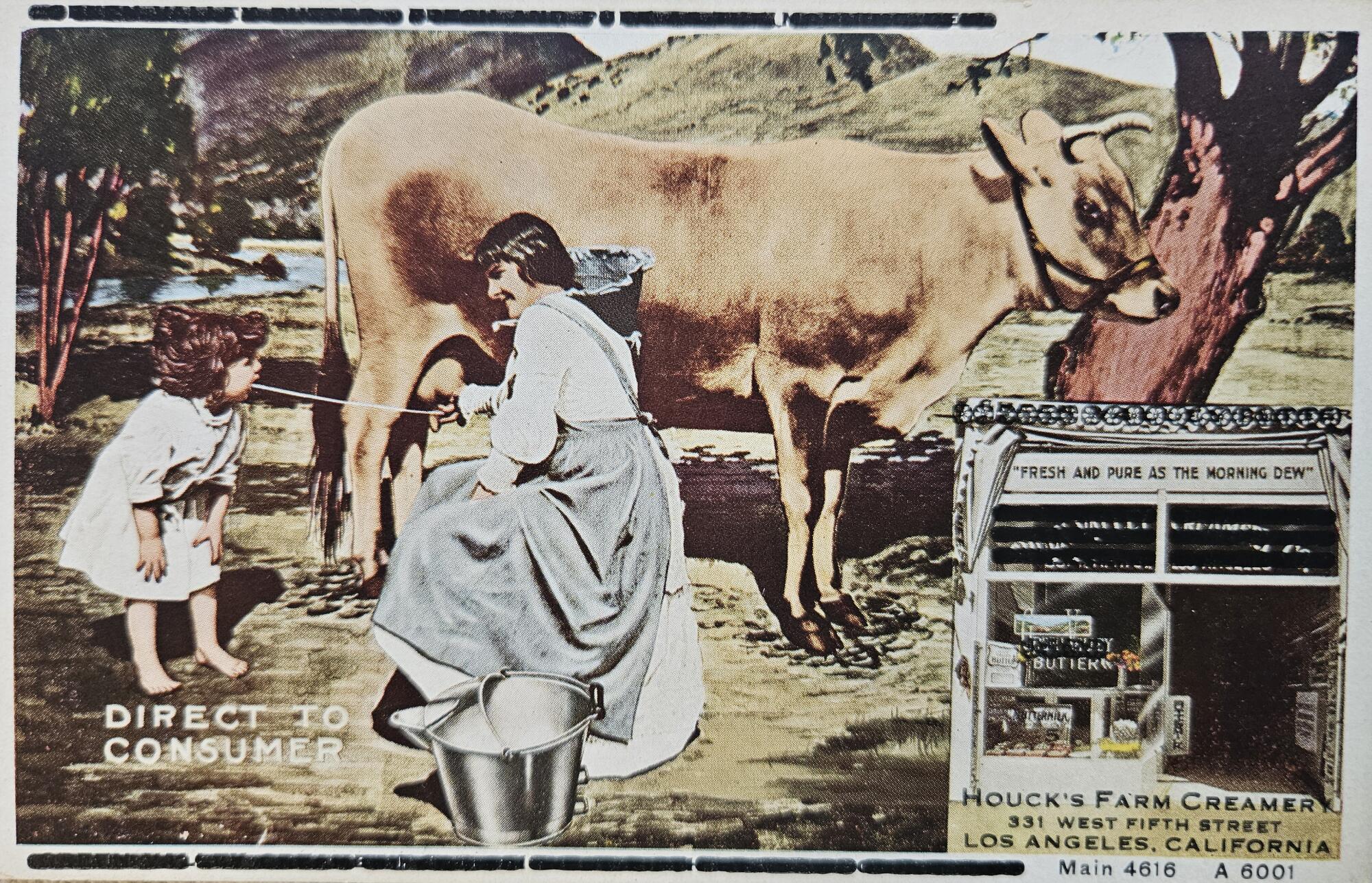 A postcard from Houk's Farm Creamery, 331 W. 5th Street, LA. Circa 1910. From Patt Morrison's postcard collection.