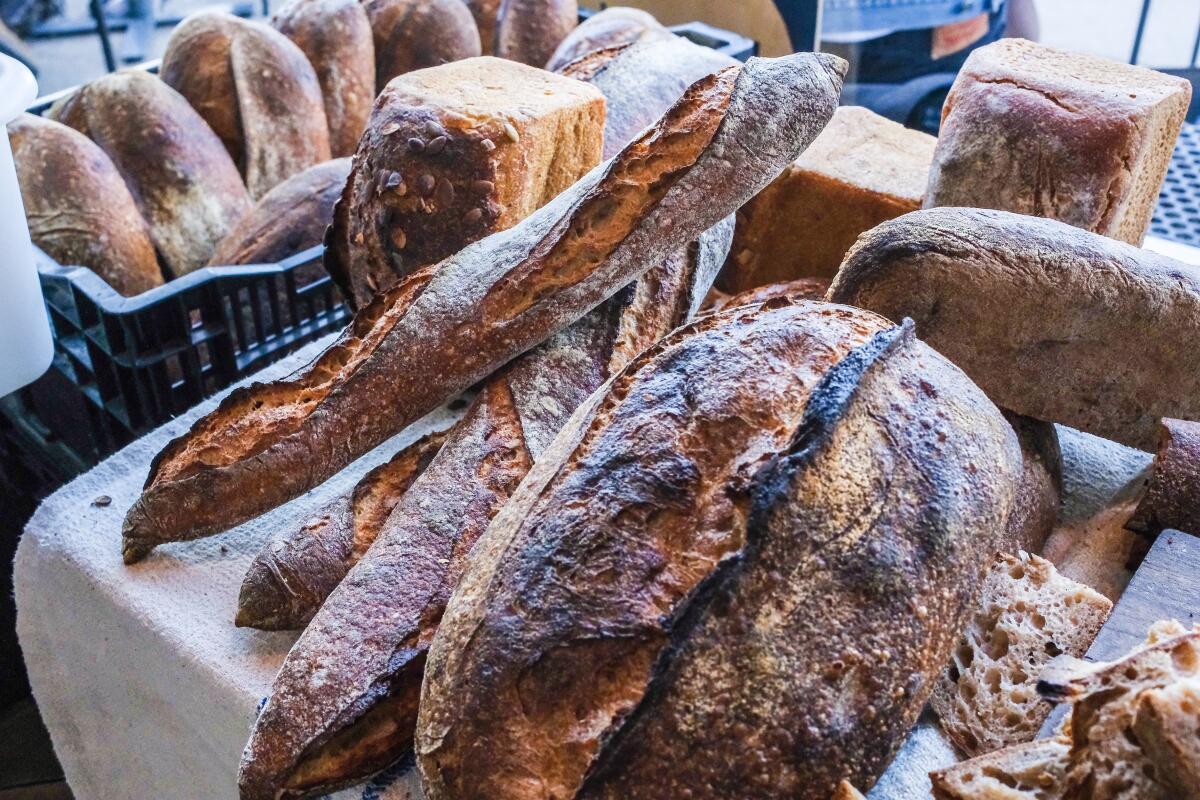 Breads at David Wilcox's bread pop-up at Proof Bakery in Atwater Village