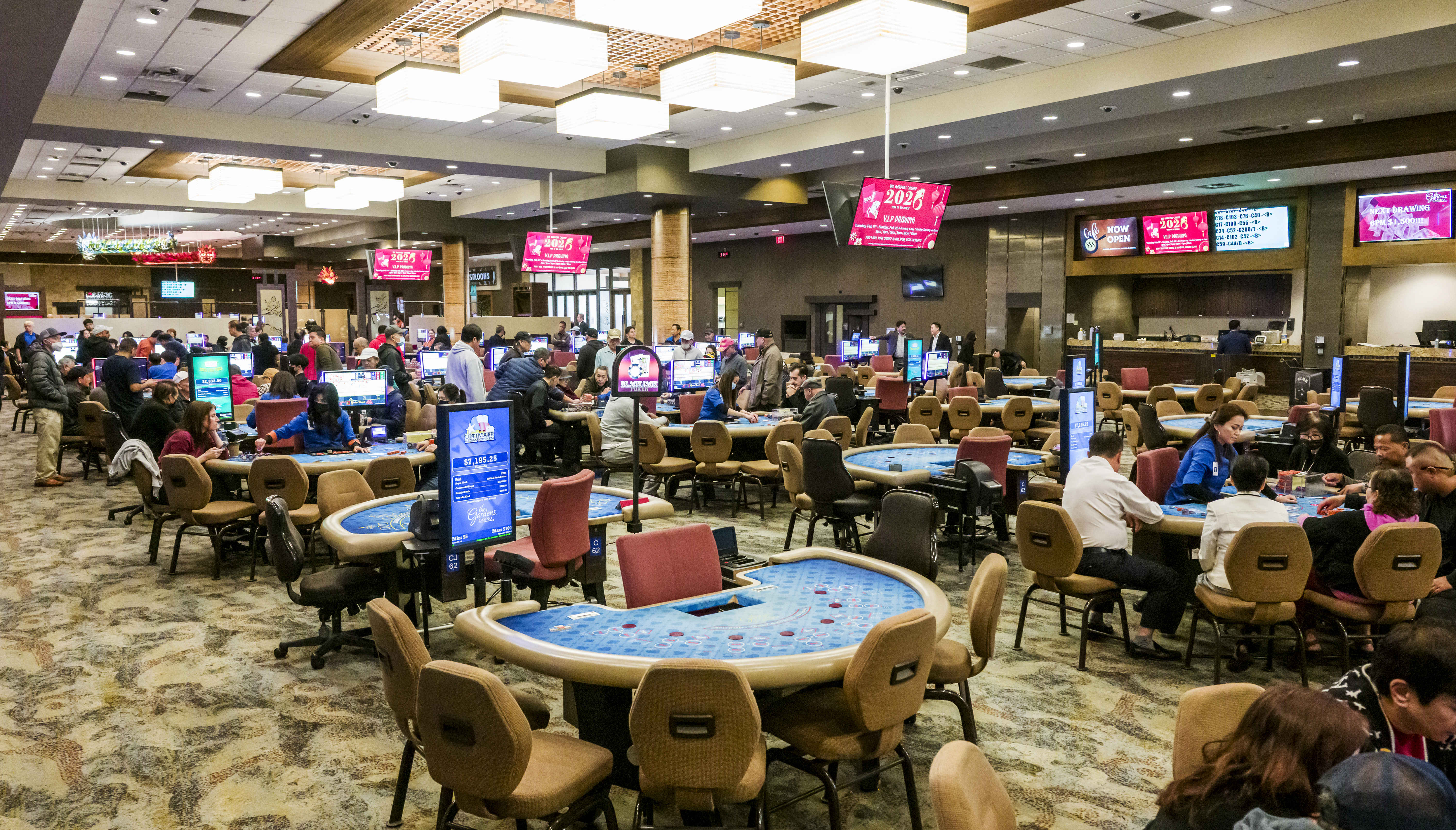 The cardroom at The Gardens Casino in Hawaiian Gardens on...