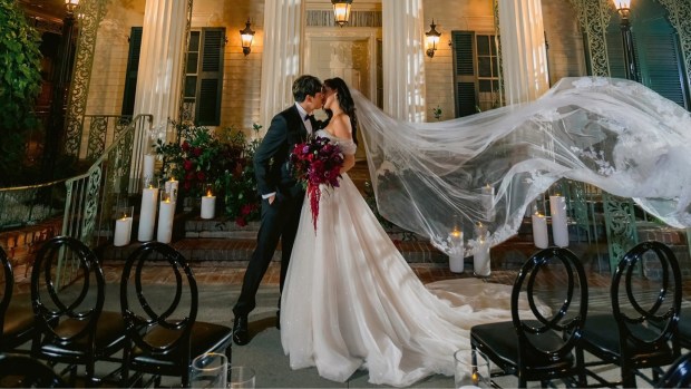 Disney's Fairy Tale Weddings and Honeymoons will offer ceremonies in front of the Haunted Mansion at Disneyland. (Courtesy of Disney)