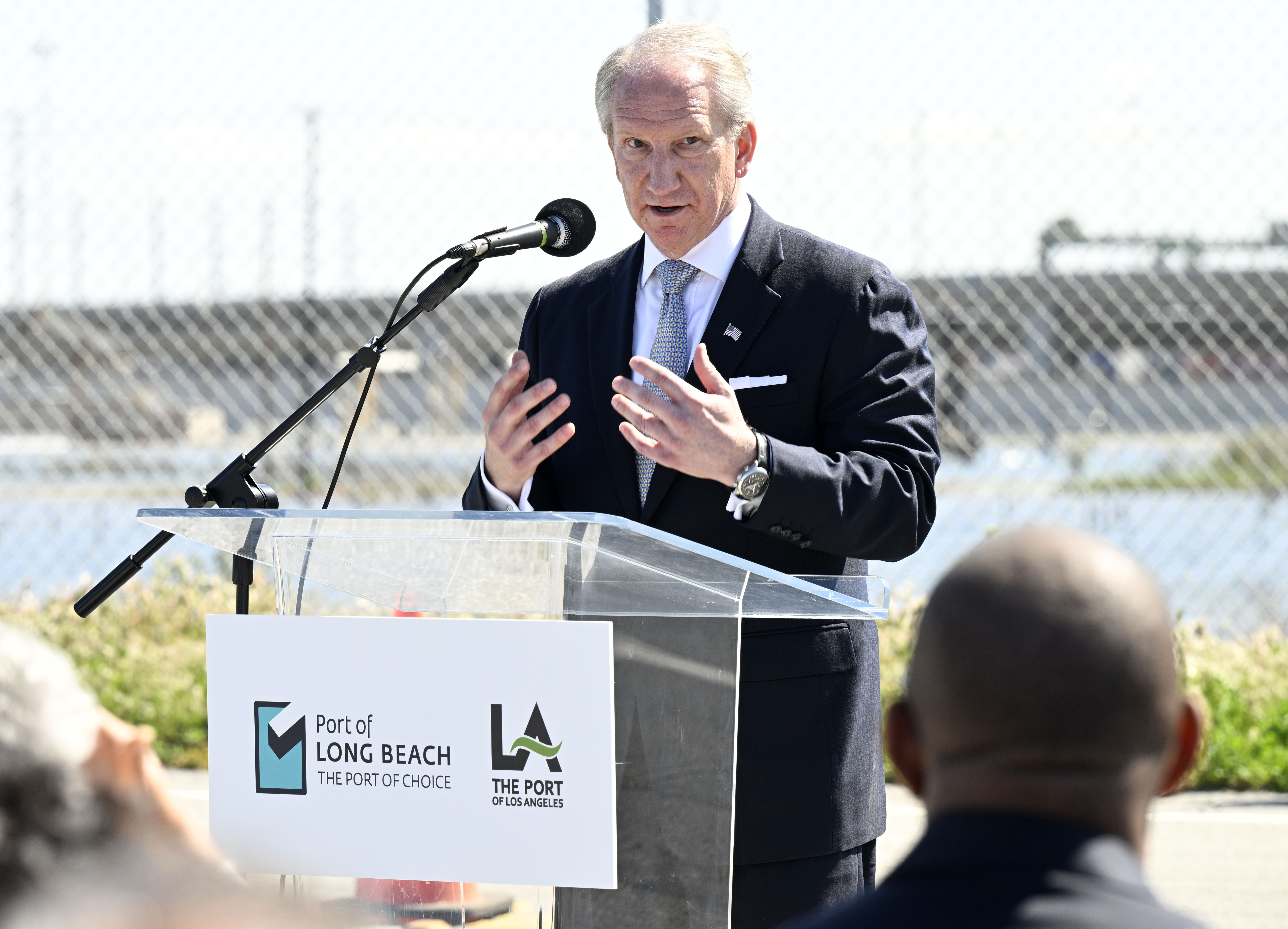 Port of Los Angeles Executive Director Gene Seroka speaks at...