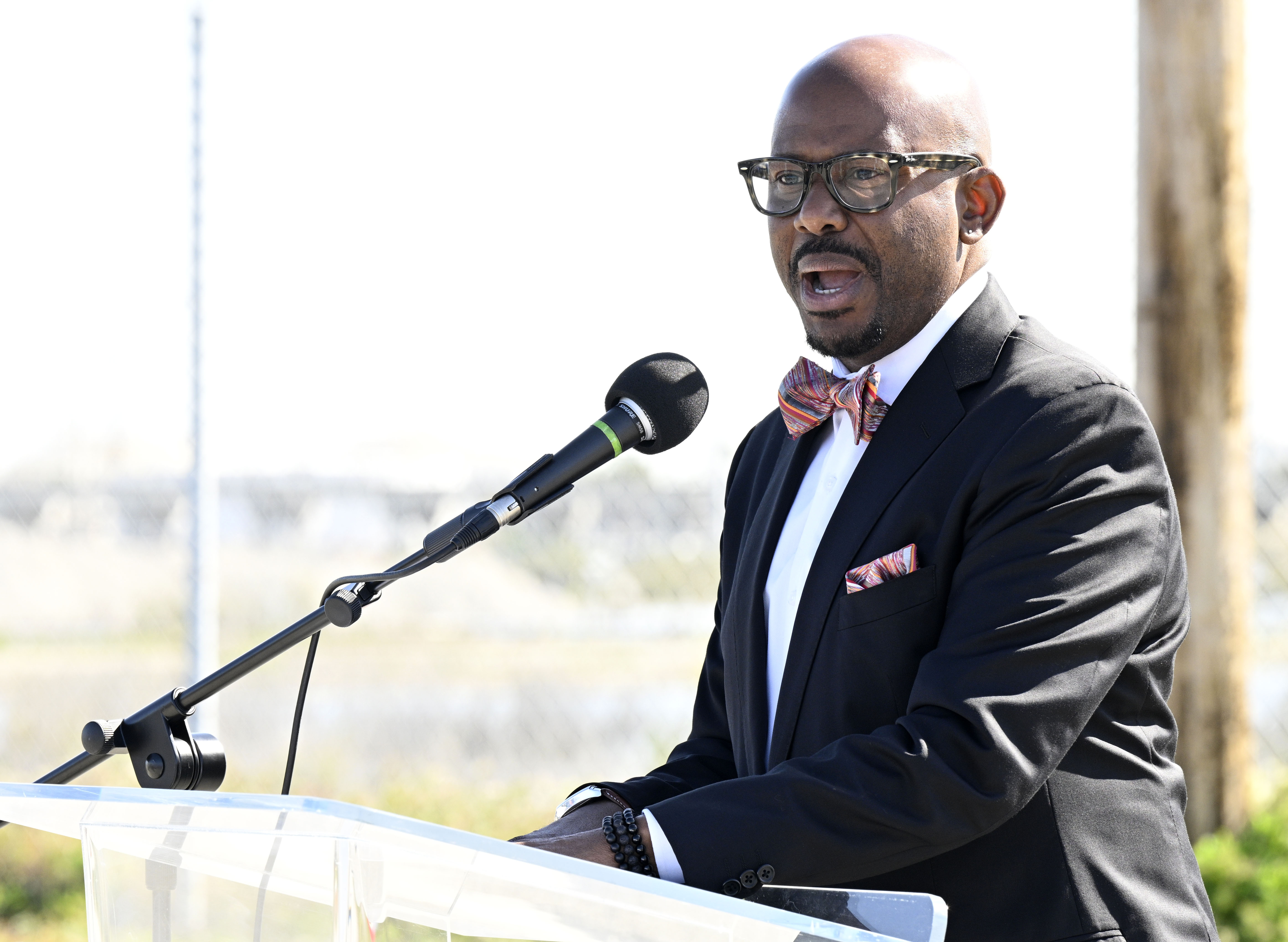 Assembly Member Mike A. Gipson, D-Carson, speaks at a press...