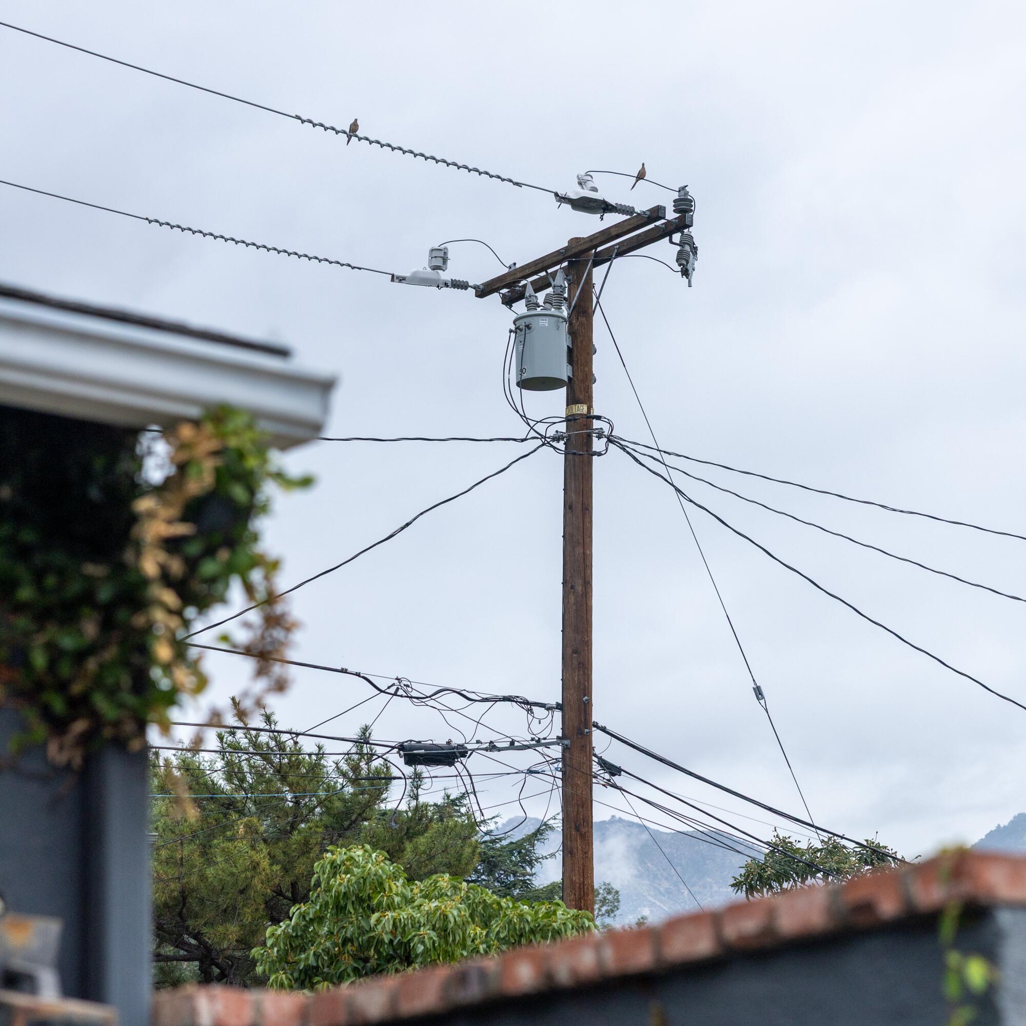 A power line currently powering the home