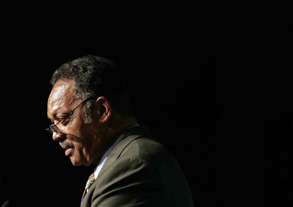 Jesse Jackson speaks at the League of United Latin American Citizens convention Friday, June 30, 2006.