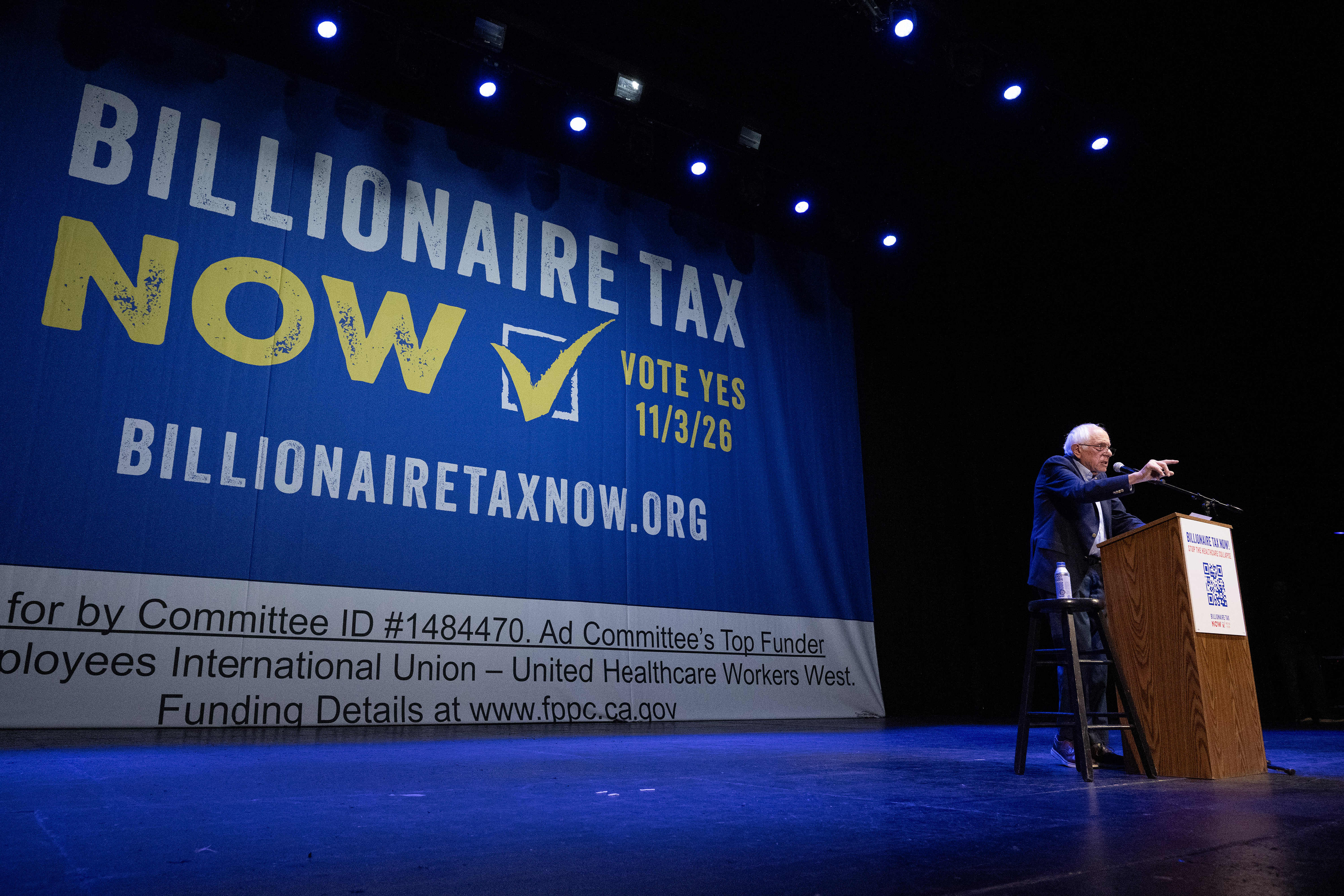 U.S. Sen. Bernie Sanders speaks during a rally in support...