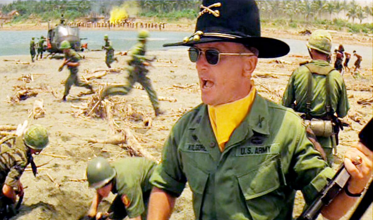 An officer barks orders on the battlefield.