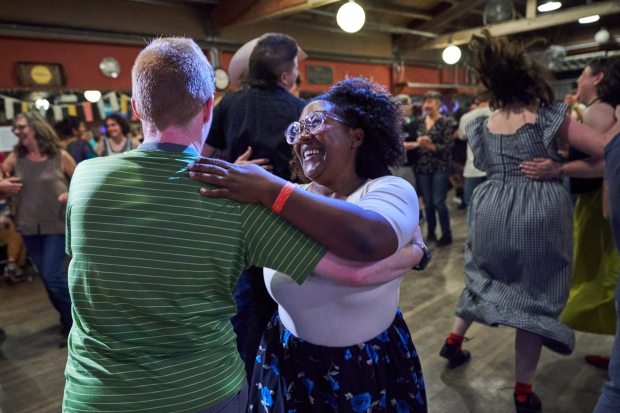 Dancers of all stripes and skill participate in the Dare to be Square festival at Ashkenaz Music and Dance Community Center in Berkeley, CA on Saturday, November 8, 2025. A popular form of dancing in the Bay Area, the festival brings people from all over the country. (Don Feria for Bay Area News Group)