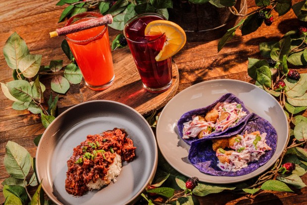 Knott's Boysenberry Festival Tasting Card menu items available at the Wilderness Dance Hall Patio Booth. (Courtesy of Knott's Berry Farm)