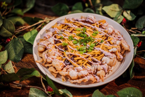 Knott's Boysenberry Festival A La Carte menu items available at Log Ride Funnel Cake. (Courtesy of Knott's Berry Farm)