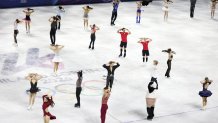 Athletes perform during the Figure Skating Exhibition Gala.