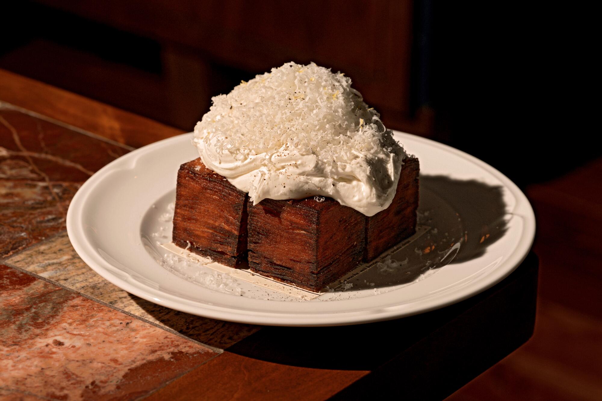 The loaded potato fritters at Hermon's