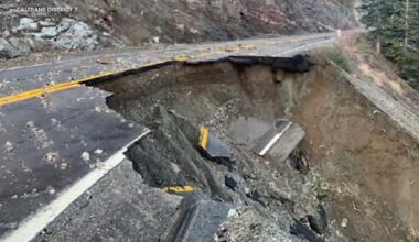 Heavy rain washes out multiple sections of Angeles Crest Highway in Angeles National Forest