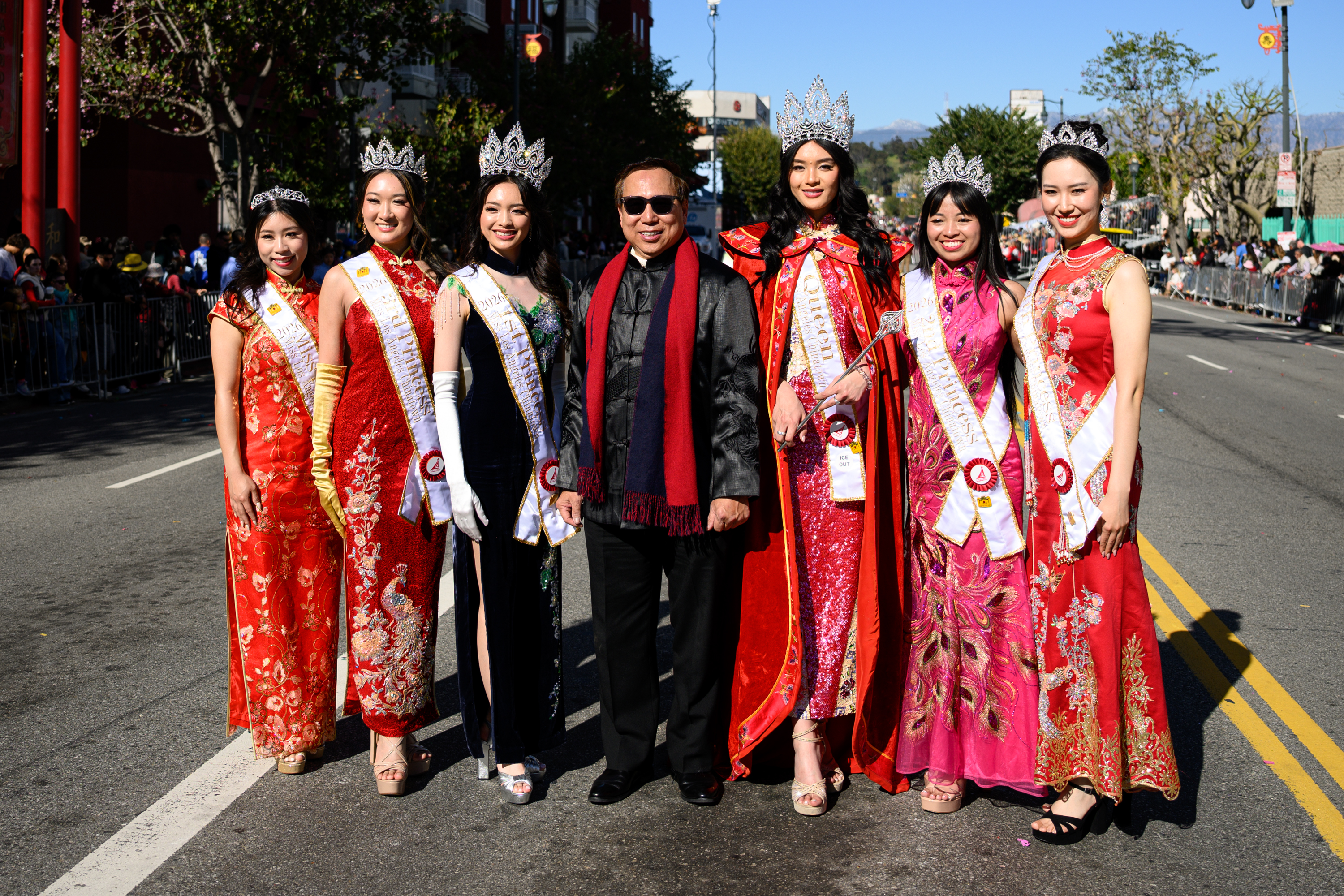 President of the Chinese Chamber of Commerce Chester Chong (center)...