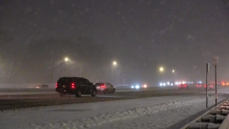 Traffic on the Southern State Parkway in Valley Stream as...