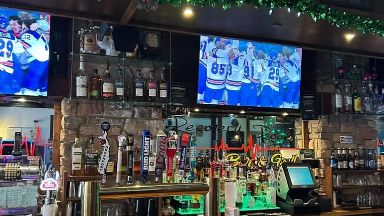 Olympic hockey plays at the Recovery Room Bar & Grill...
