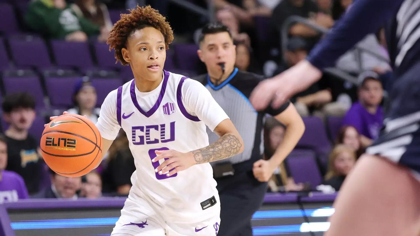 Phoenix, AZ   Feb.121  2026:  Then Lopes to Utah State 63-43 at Global Credit Union Arena.    David Kadlubowski/GCU