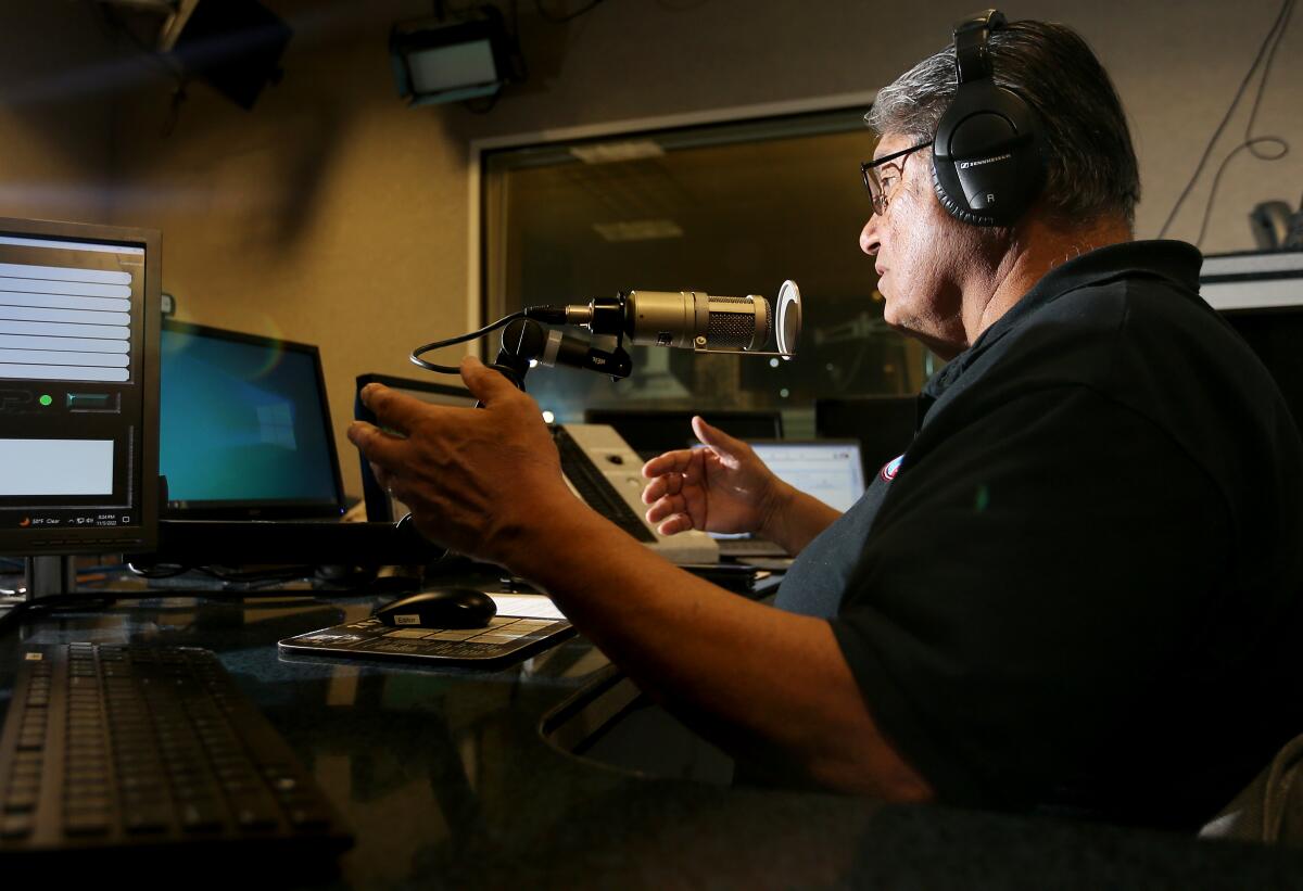 David Hernadez moderates a conservative political radio talk show