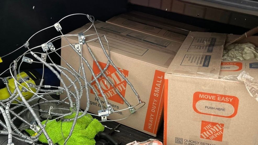 An image of two suspicious boxes in the trunk of a KIA pulled over by officers. (Courtesy of SCSO)