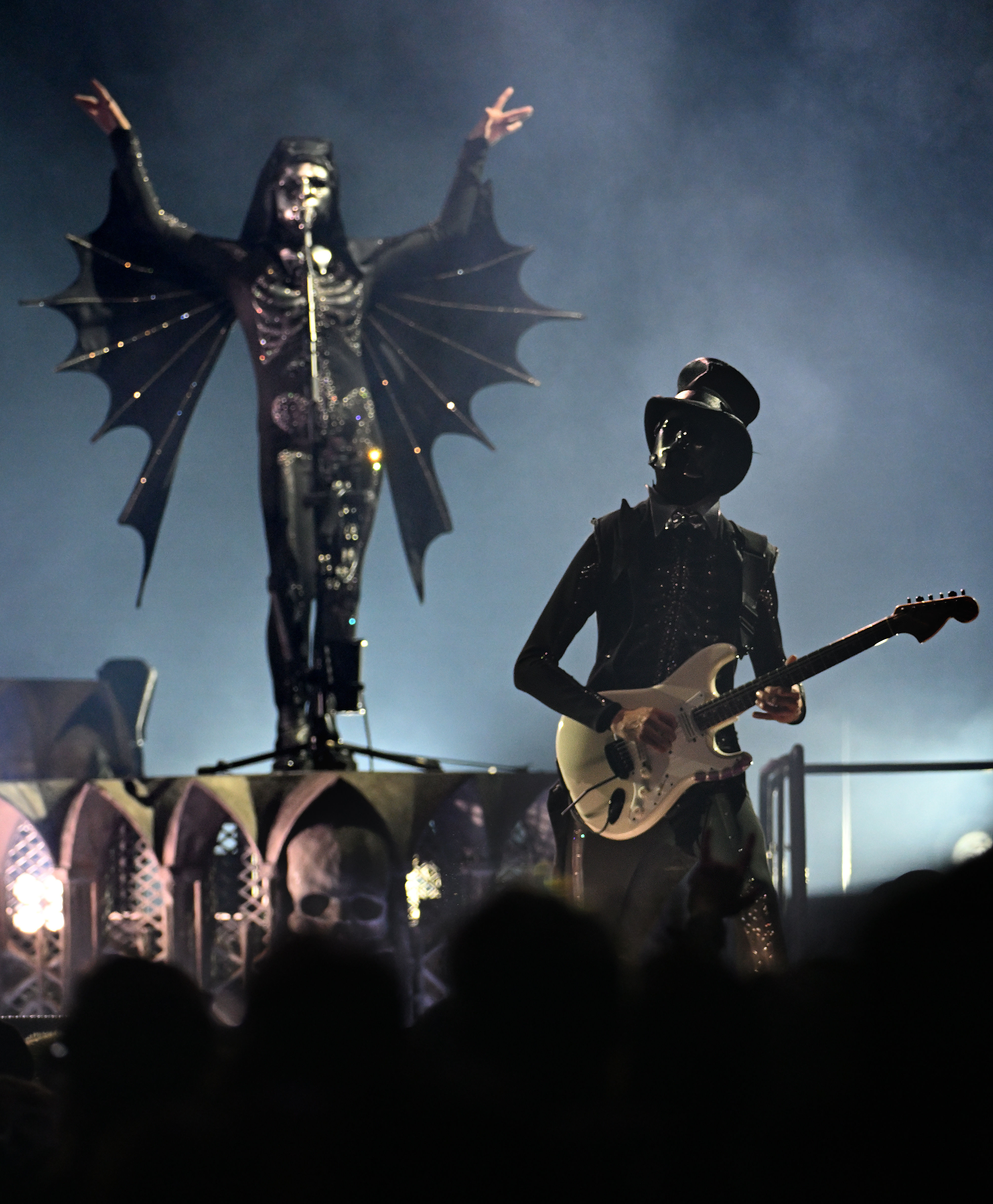 The Swedish rock band Ghost performs on February 22, 2026,...