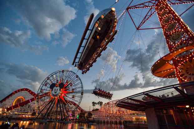 Golden Zephyr spins in circles at Paradise Gardens Park at Disney California Adventure Park at the Disneyland Resort in Anaheim, CA, on Thursday, September 9, 2021. (Photo by Jeff Gritchen, Orange County Register/SCNG)