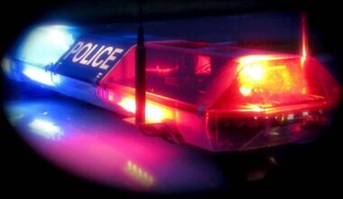 police lights car crash