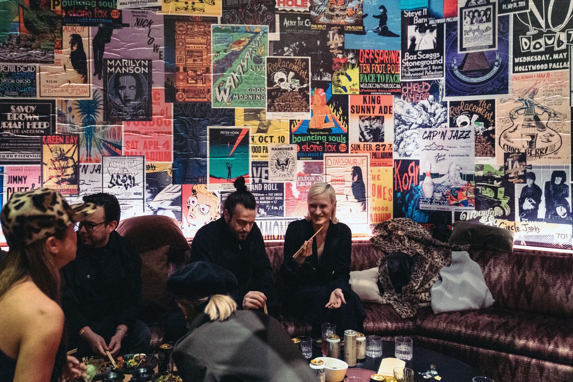 Vintage concert posters decorate the walls at Vinyl Room.