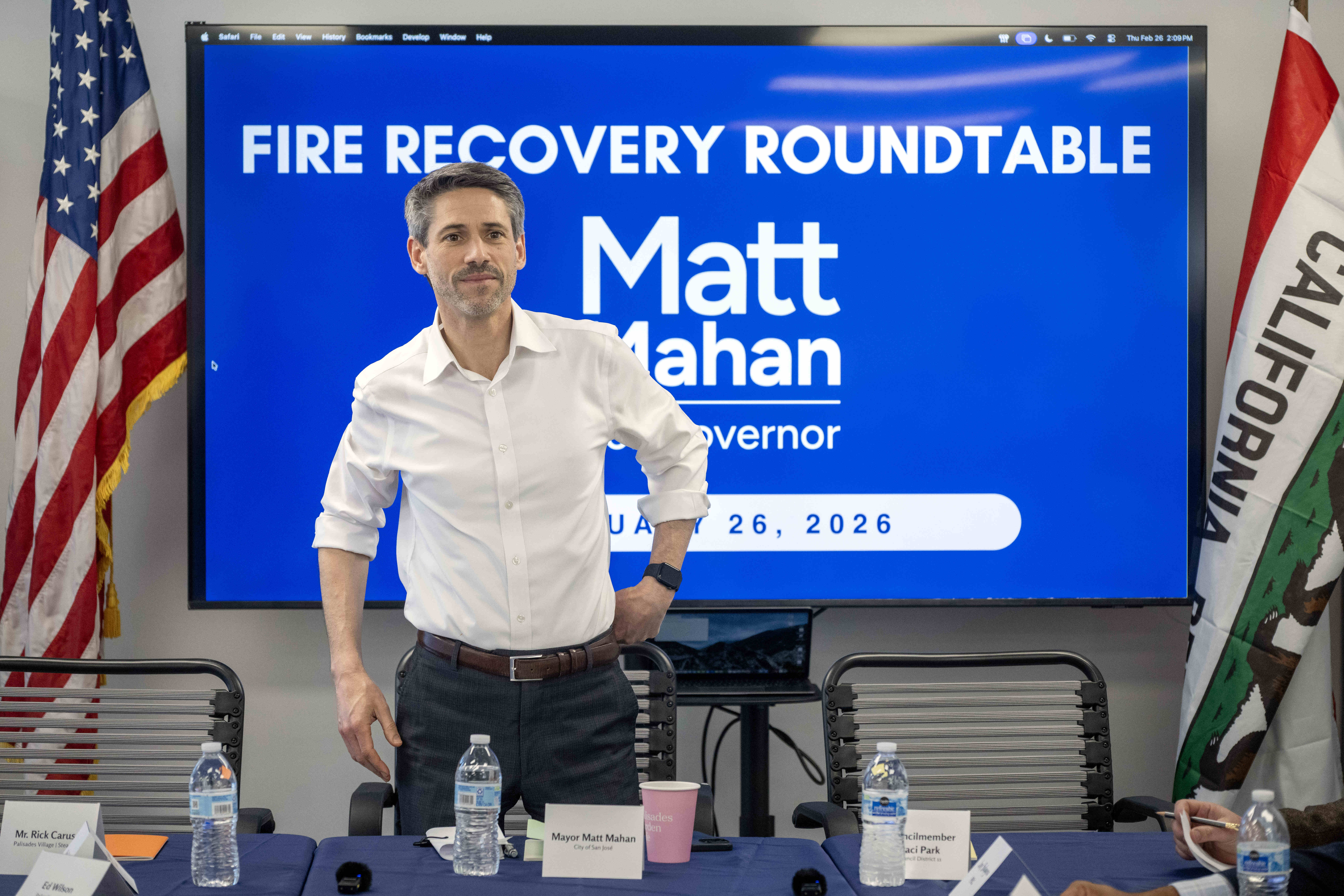 California gubernatorial candidate and San Jose Mayor Matt Mahan, during...