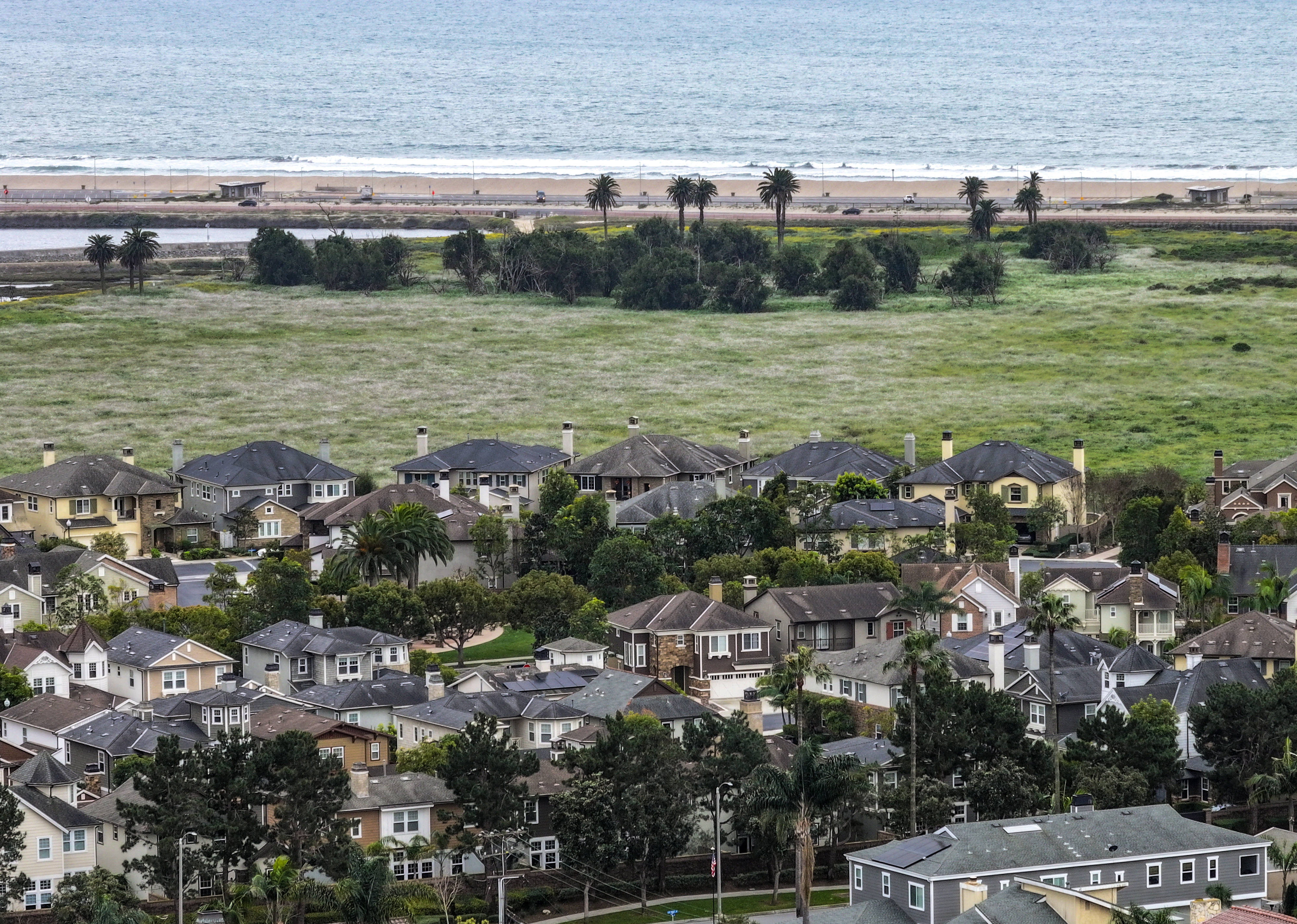 The Brightwater neighborhood near the Bolsa Chica Wetlands in Huntington...