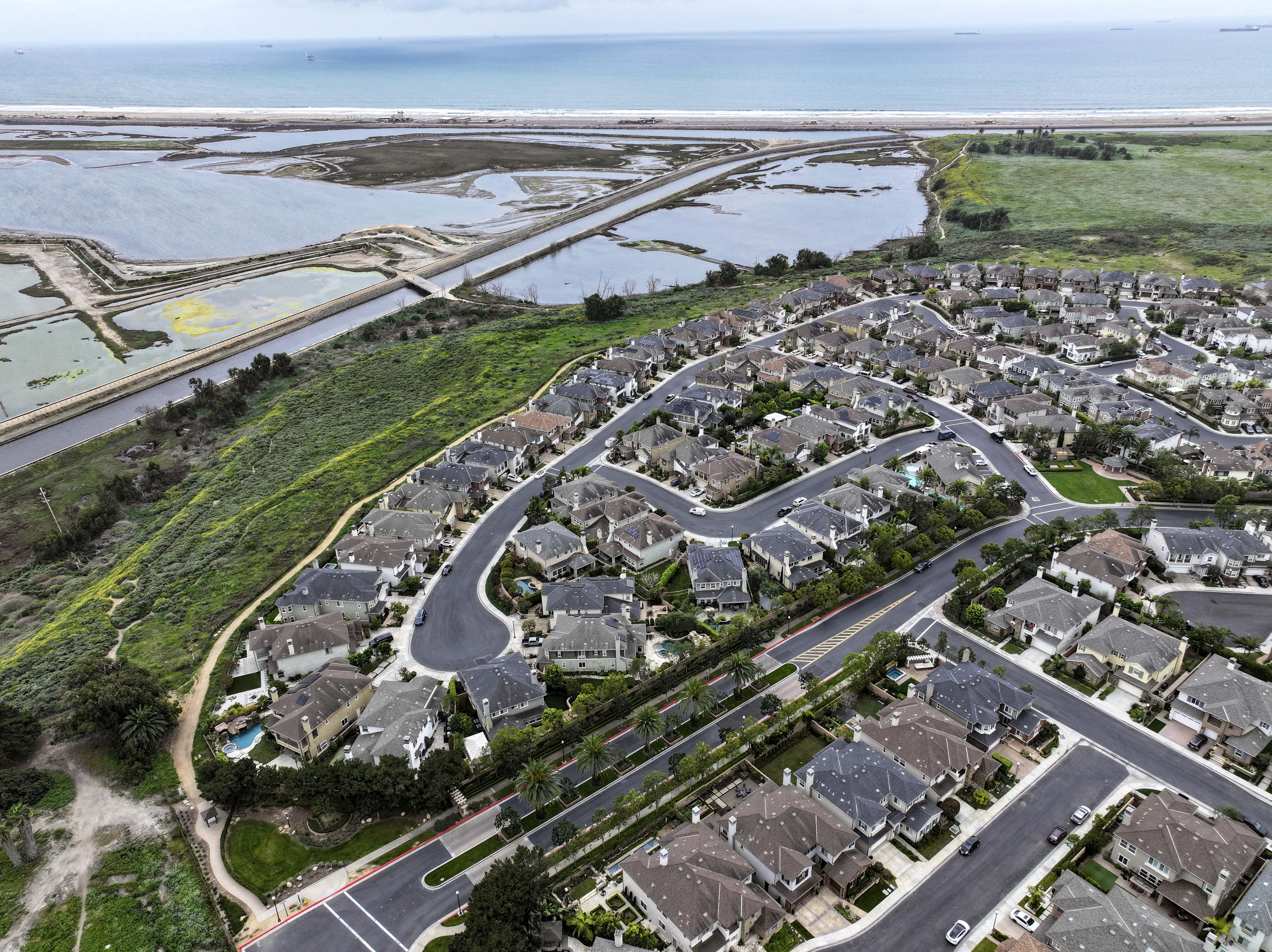 The Brightwater neighborhood near the Bolsa Chica Wetlands in Huntington...