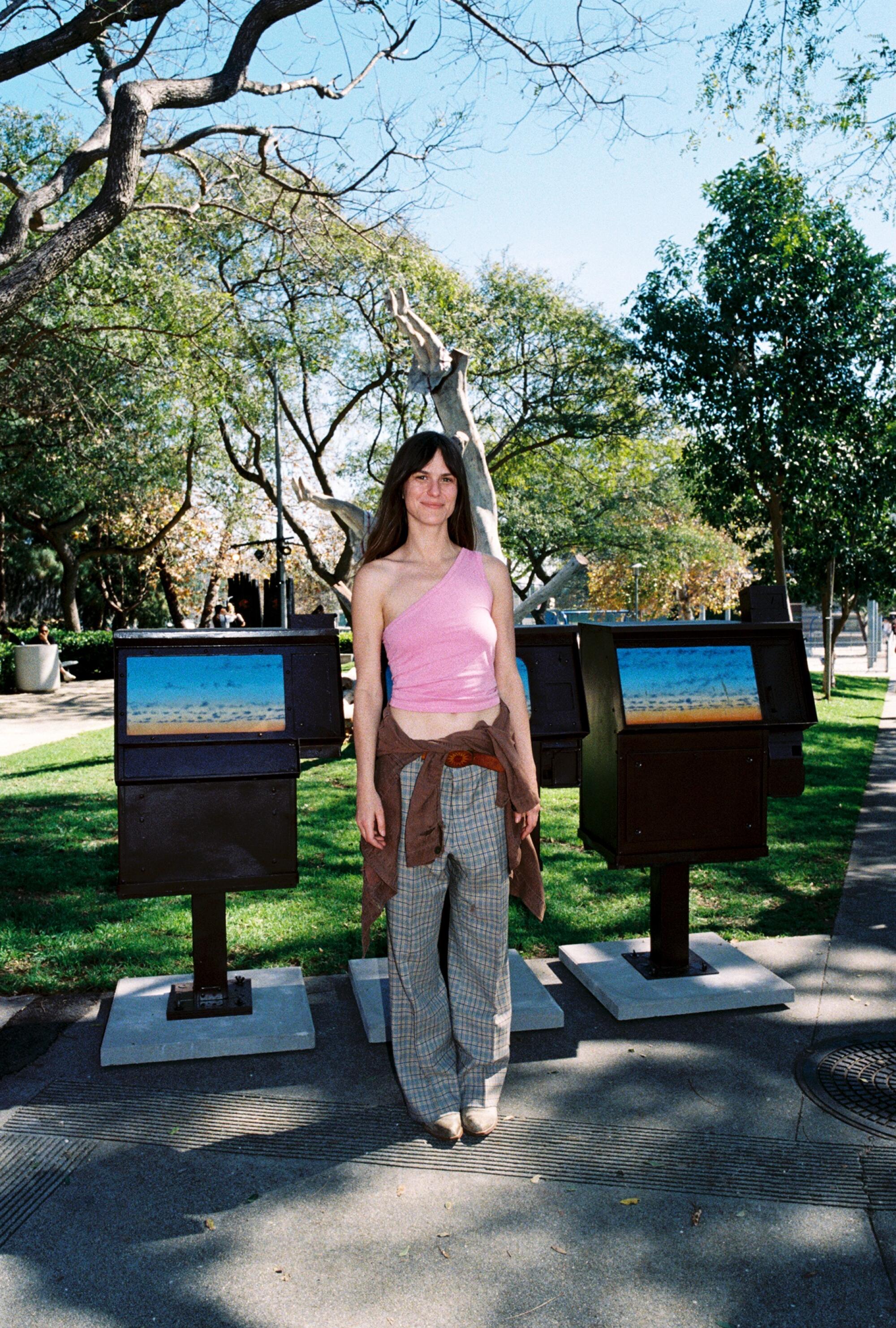 Kelly Wall with her installation