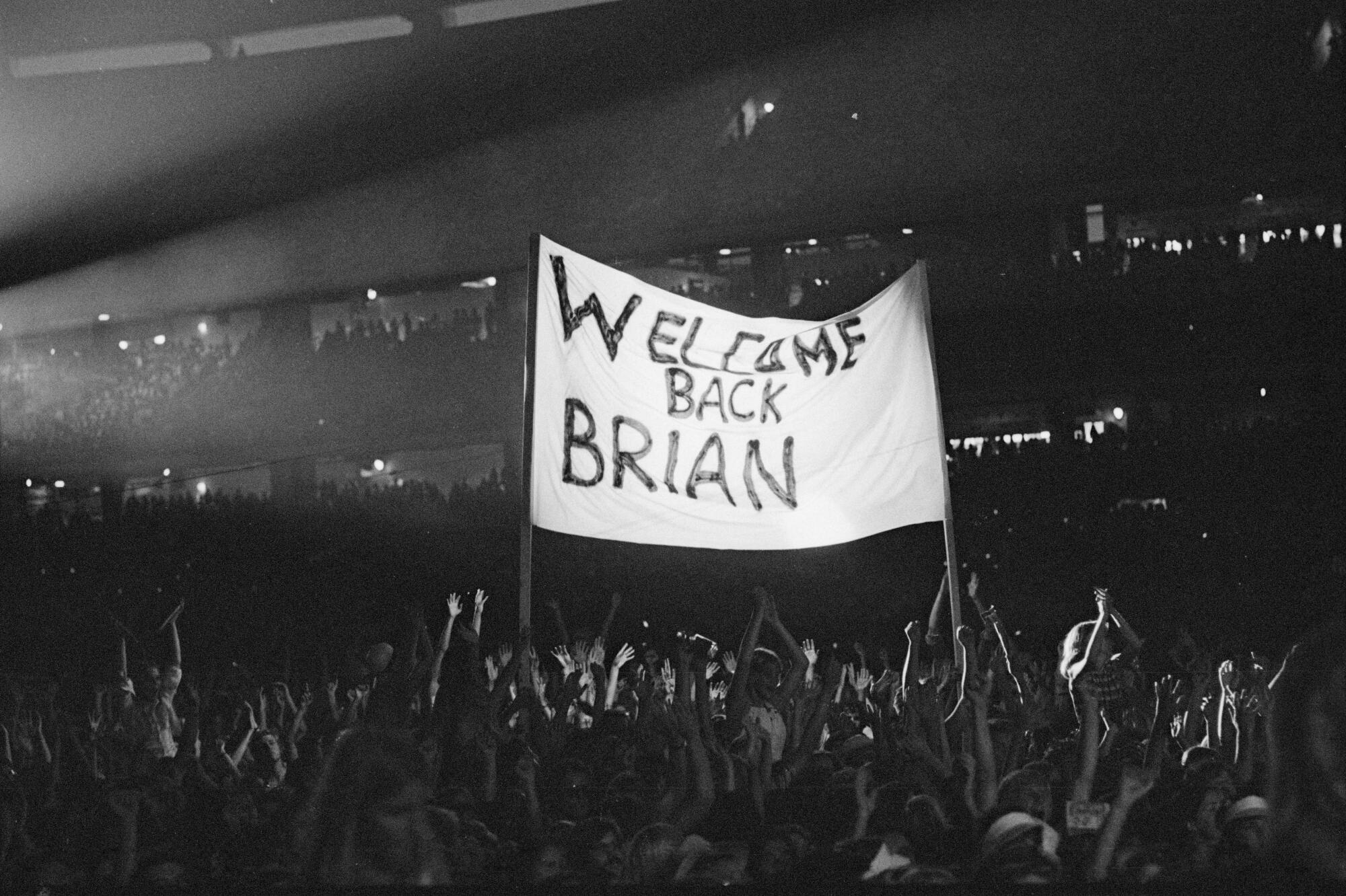 Fans watch the Beach Boys perform at Anaheim Stadium on July 3, 1976.