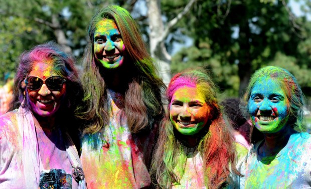 People have fun during the Hindu Temple and Heritage Foundation Holi Hungama, A Riot of Colors at Victory Park in Pasadena, Calif., on Saturday, March, 18, 2017. On Saturday, April 8, 2023 organizers from local community groups including Gujaratis of North America and United American Indian Association, will host the Indian Spring Festival, celebrating different festivals including Holi, in Irvine's Mike Ward Community Park. (Photo by Keith Birmingham, Pasadena Star-News/SCNG)
