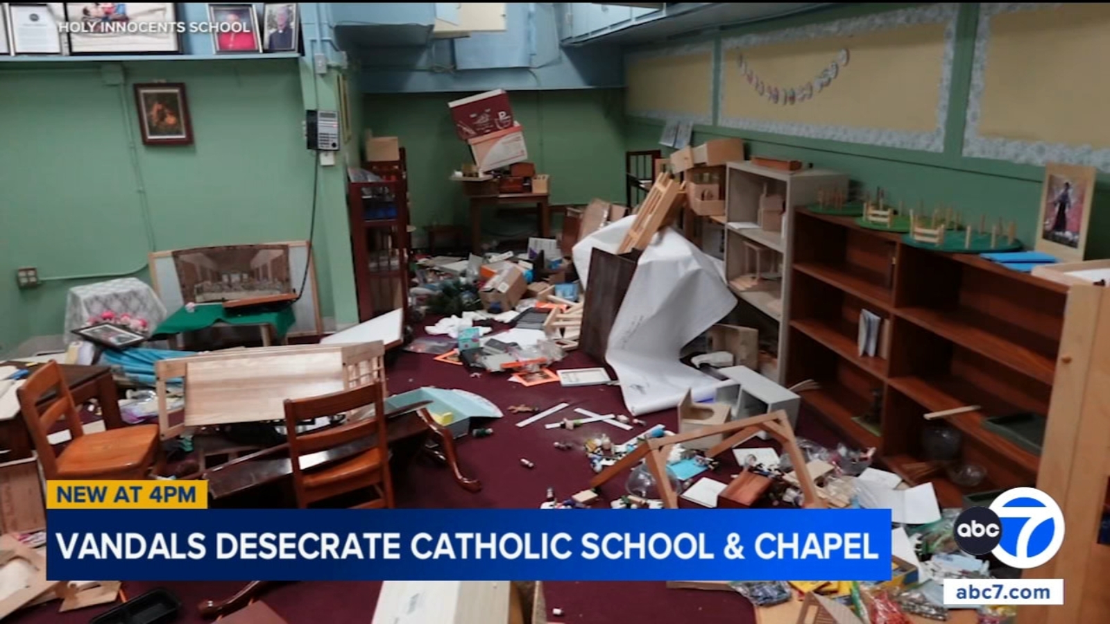 Long Beach Catholic school left with shattered statues, trashed classrooms after vandalism