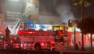 Fire breaks out at Mel's Drive-In diner on Lombard Street in San Francisco's Marina District