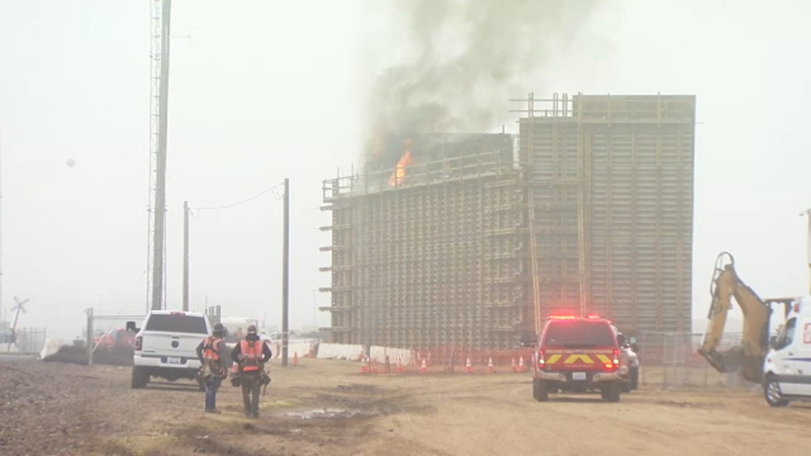 CA high-speed rail construction site catches fire in southeast Fresno