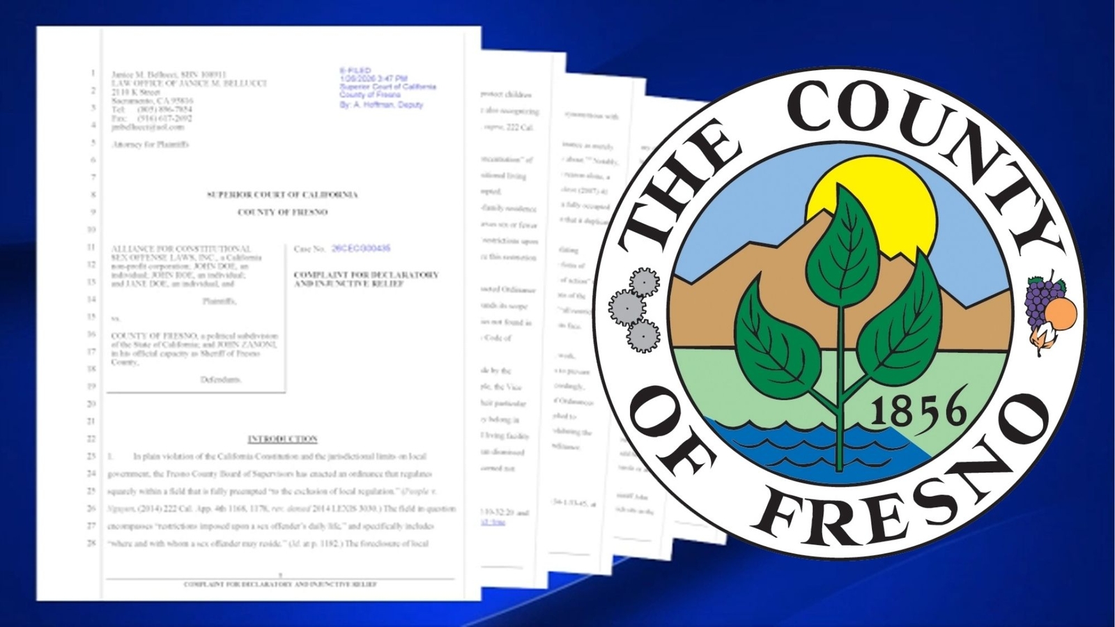 Fresno County sued over new restrictions on sex offenders, lawsuit claims ordinance is 'unconstitutional'