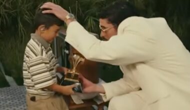 Bad Bunny hands his Grammy to young boy during Super Bowl halftime show
