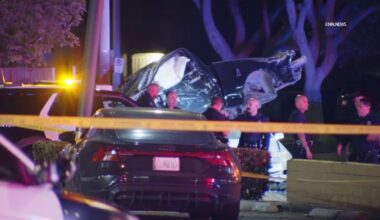 Truck goes airborne, lands on parked cars at end of police chase in Atwater Village