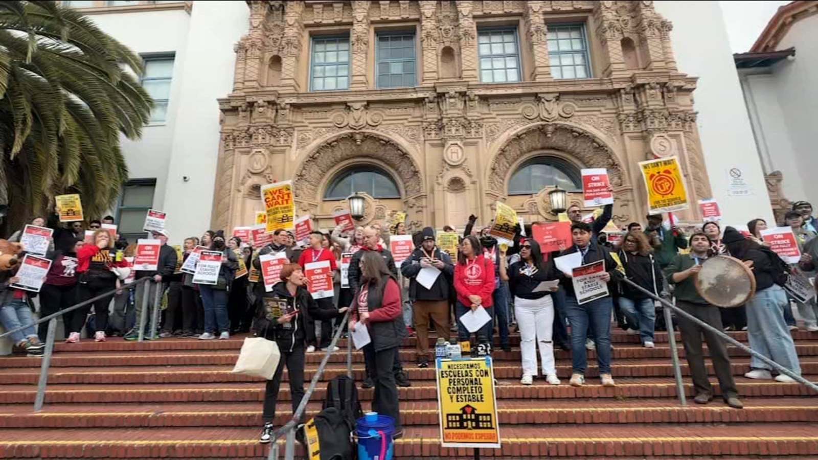 San Francisco Unified schools closed as teachers begin 1st strike in 47 years over pay and health care