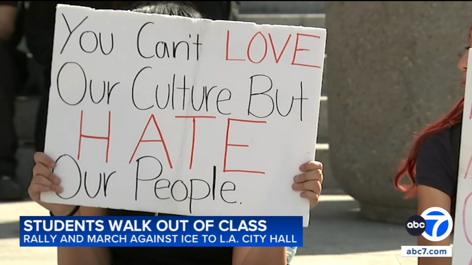 LAUSD students walk out of class protesting ICE