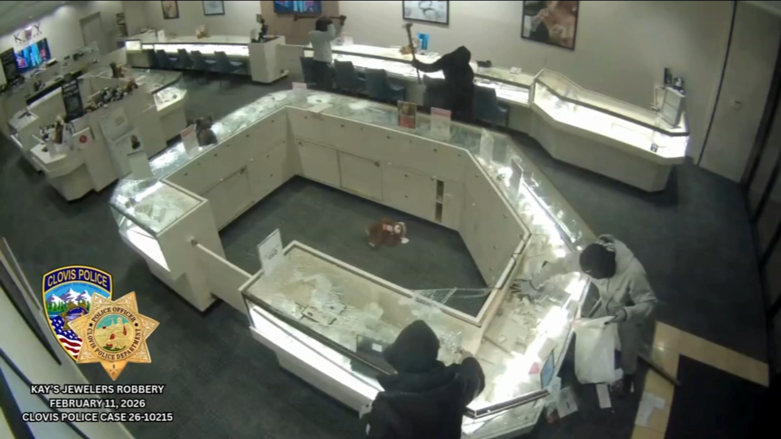 Surveillance video released in Clovis Kay Jewelers smash-and-grab robbery