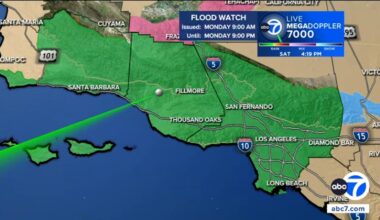 Flood Watch issued for much of Southern California beginning Monday morning