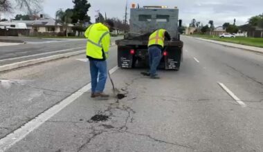Fresno crews fill potholes ahead of storm's second punch, flooding concerns