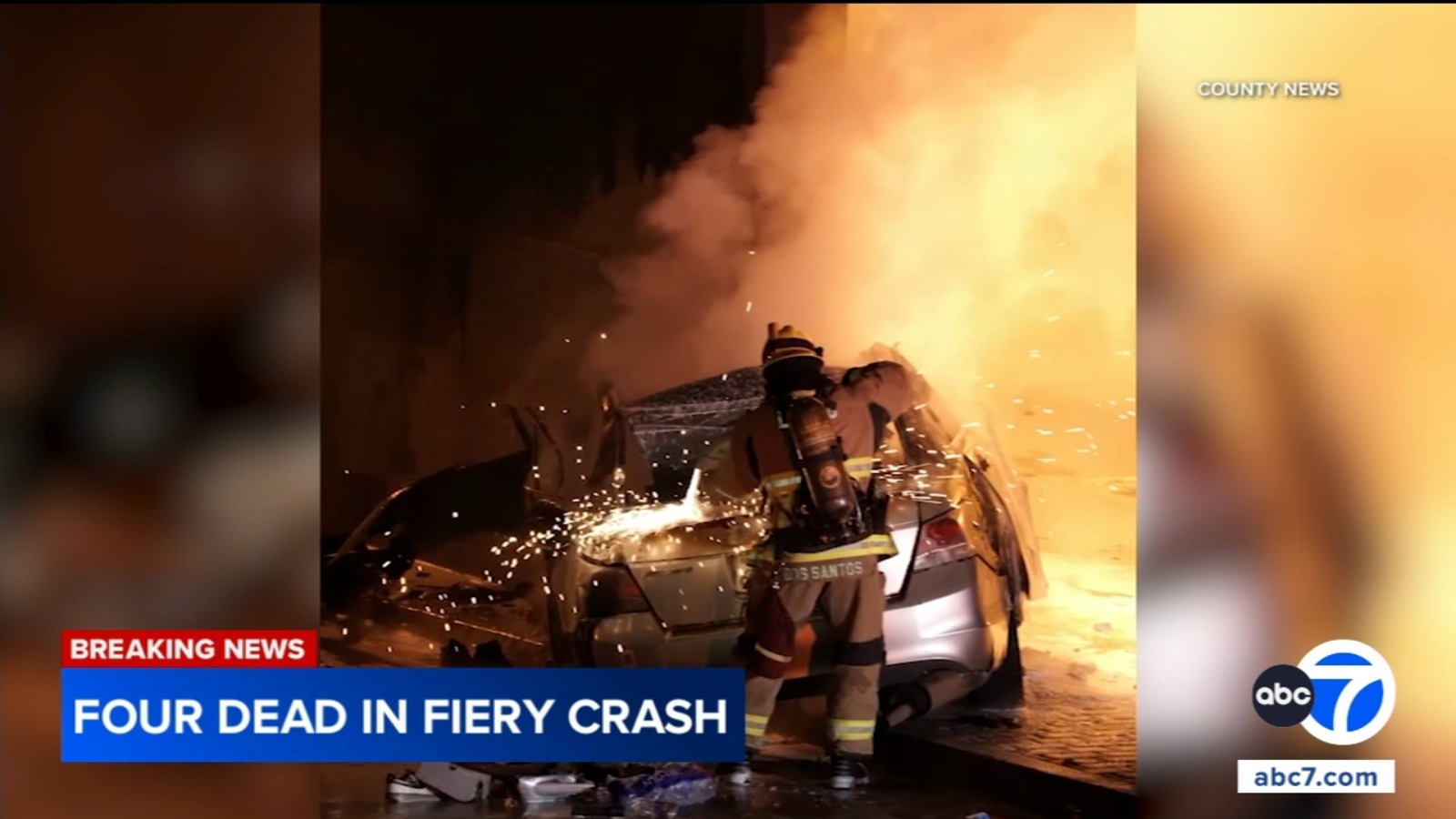 4 killed in fiery single-vehicle crash in Long Beach, authorities say