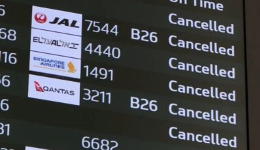 Flight cancellations snowball at San Francisco International Airport due to Northeast blizzard