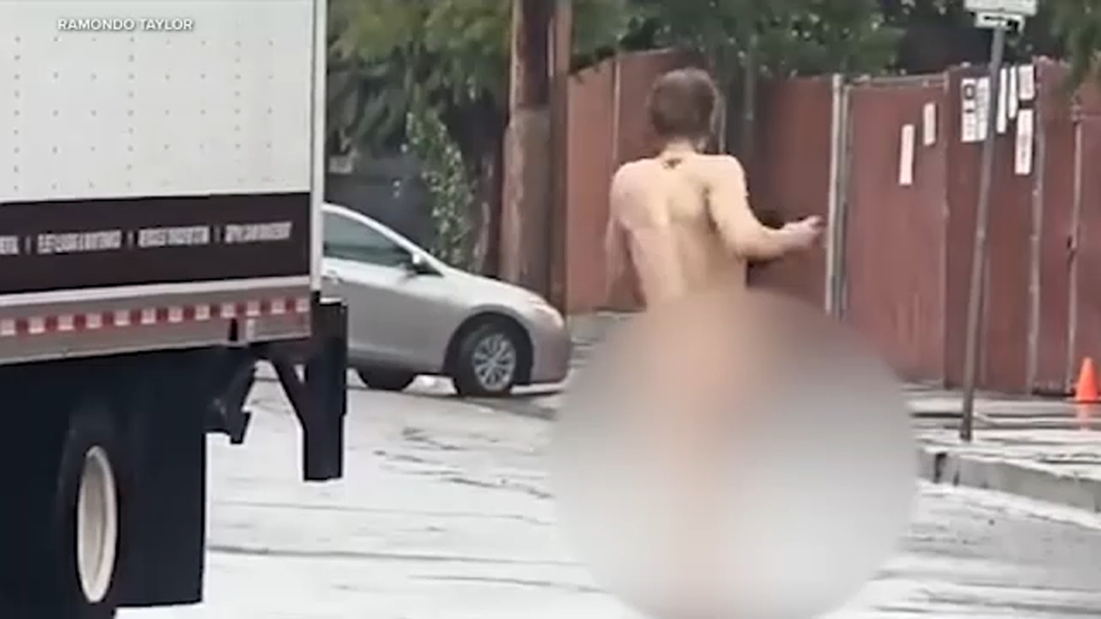 Naked driver runs from serious crash scene in East Hollywood, bizarre video shows