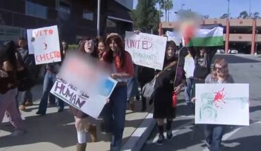 Los Angeles County High School for the Arts students walk out of class in protest of ICE raids