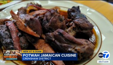L.A.'s Crenshaw District indulges in family-owned Potwah Jamaican cuisine during Black History Month - ABC7 Community Eats